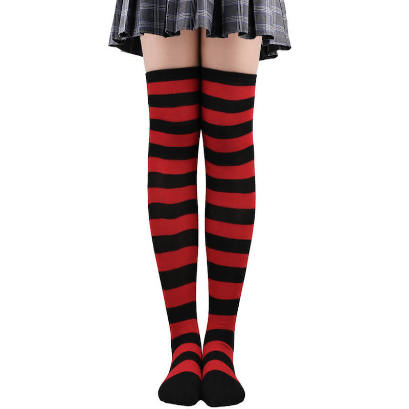 Pastel candy stripes cosplay stockings c0015