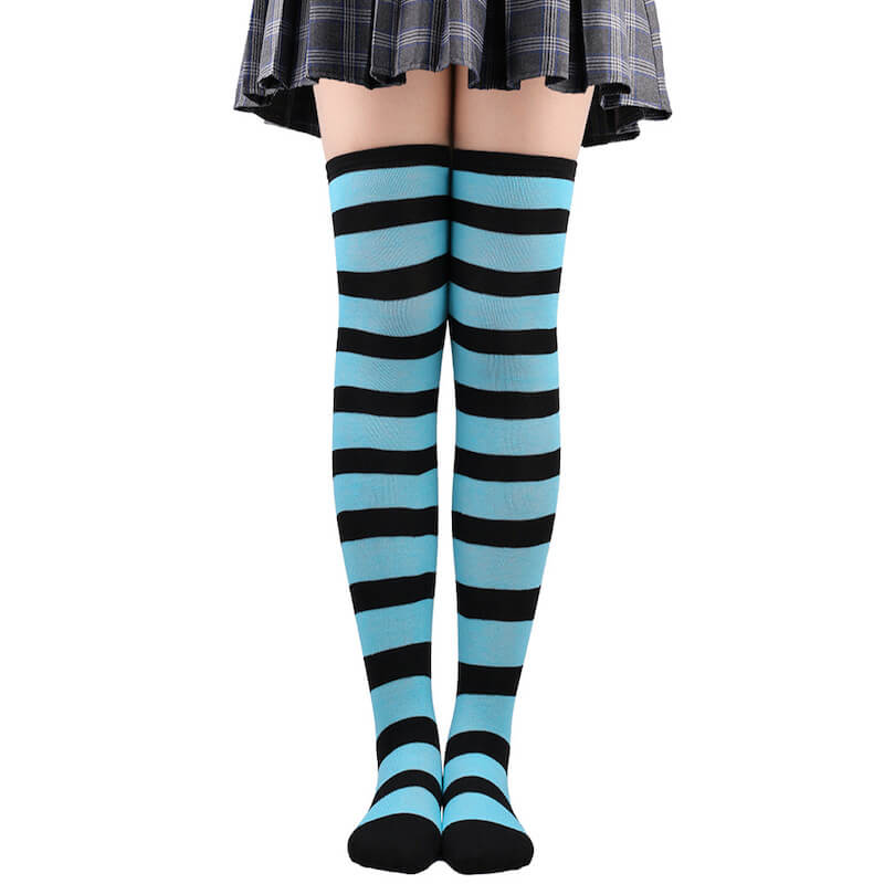 Pastel candy stripes cosplay stockings c0015