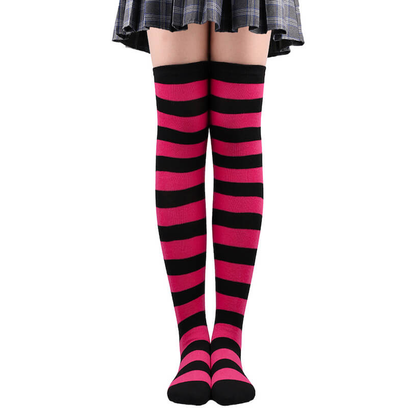 Pastel candy stripes cosplay stockings c0015