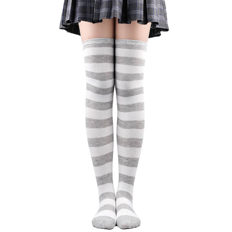Pastel candy stripes cosplay stockings c0015