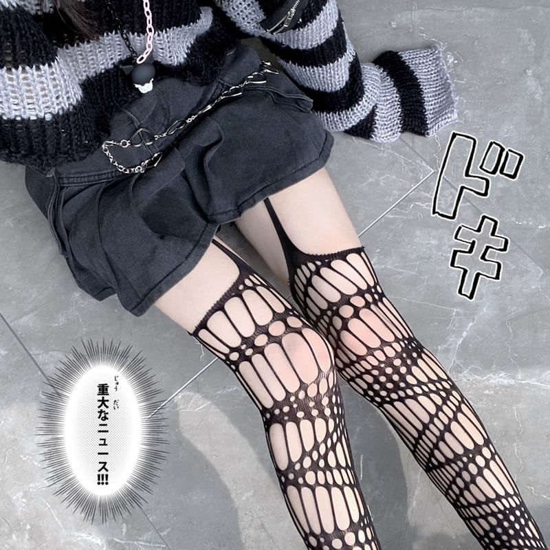 Alternative street fashion spider web fishnet tights c0042