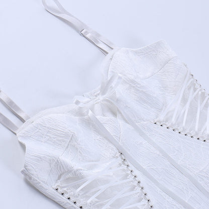 Angel white suspender dress