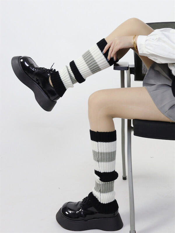 Back to school y2k stripes leg warmers c0100