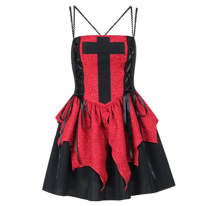 Black red lolita dress Goth dress