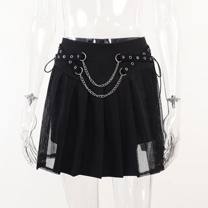 Chains goth irregular skirt ah0093