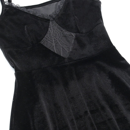 Darkness velvet suspender dress ah0133