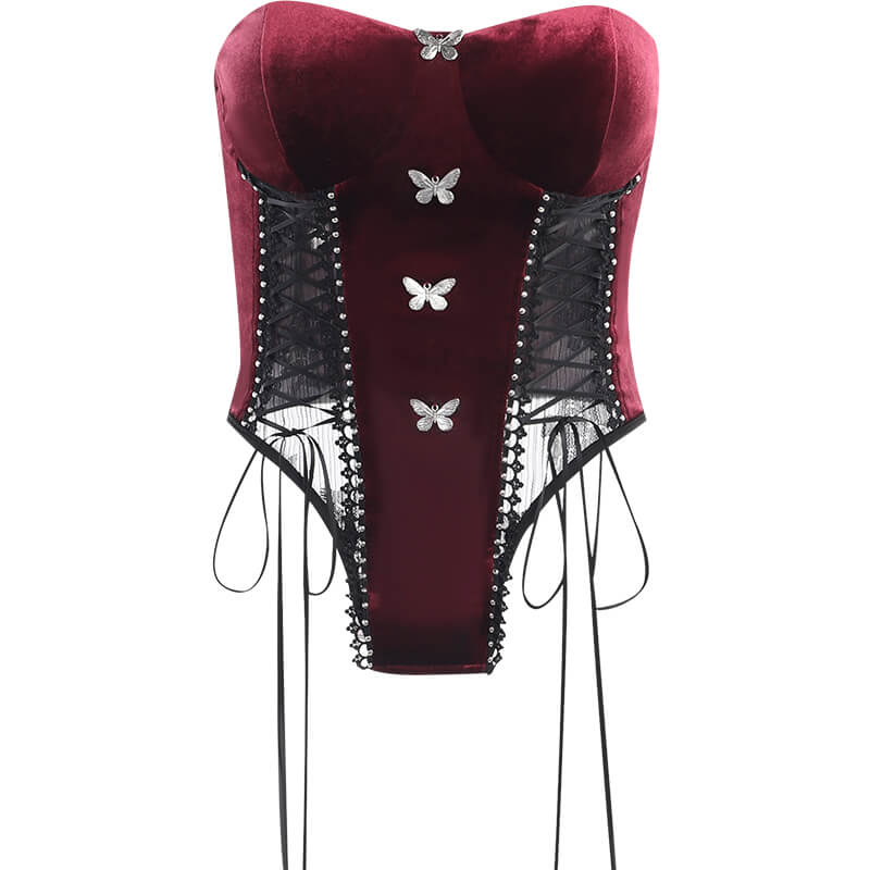 Goth butterfly corset / skirt Goth shirt