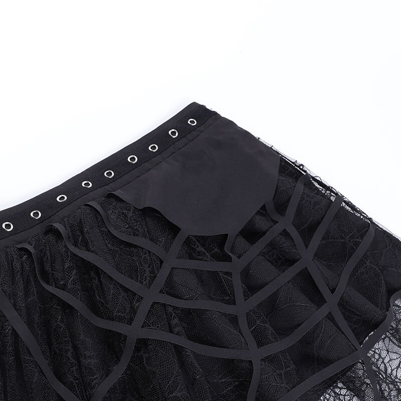 Goth punk spider web tassels skirt ah0080