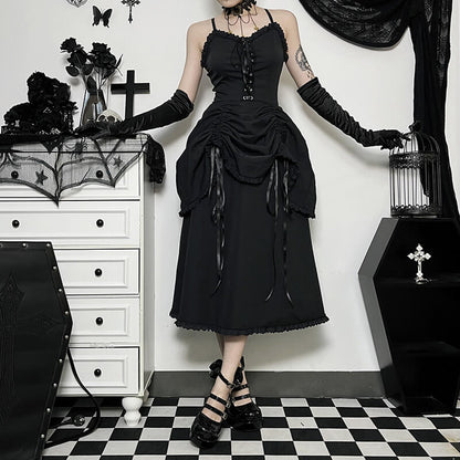 Gothic drawstring dress