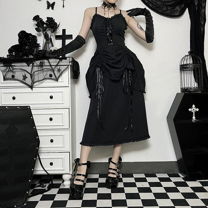 Gothic drawstring dress