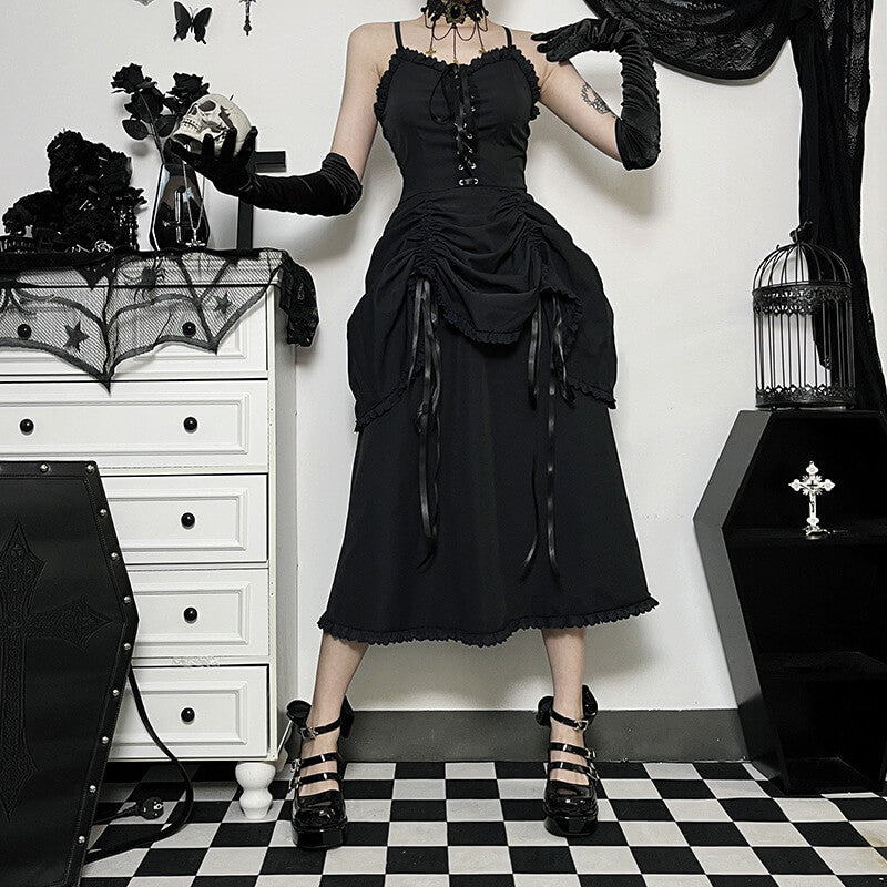 Gothic drawstring dress