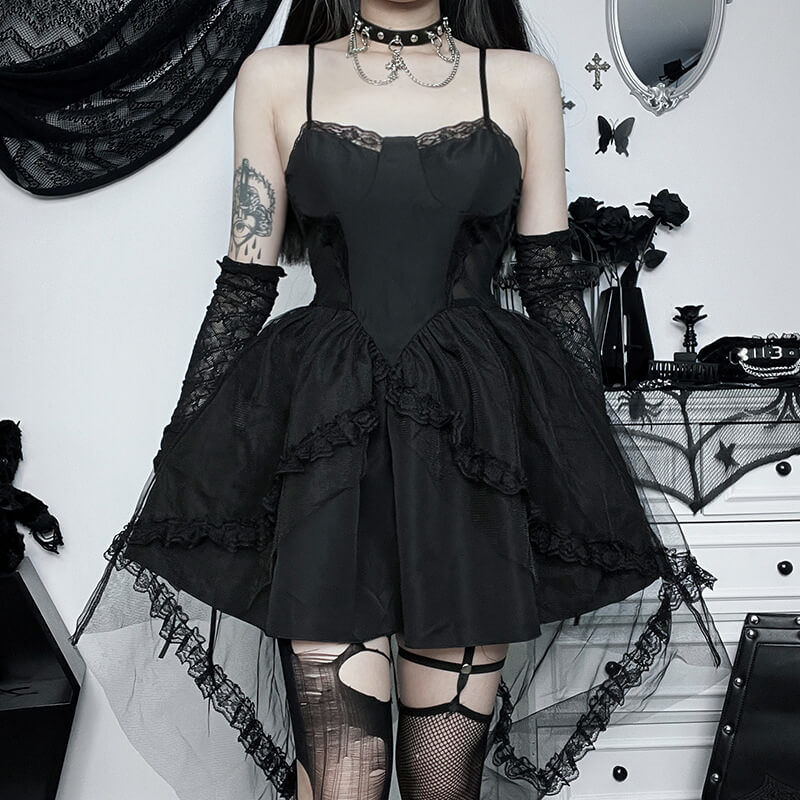 Gothic party suspender dress