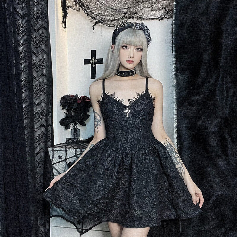 Halloween party princess lace cross suspender dress ah0020