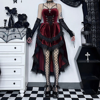 Halter gothic layered dress