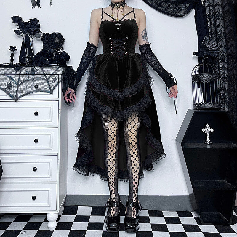 Halter gothic layered dress