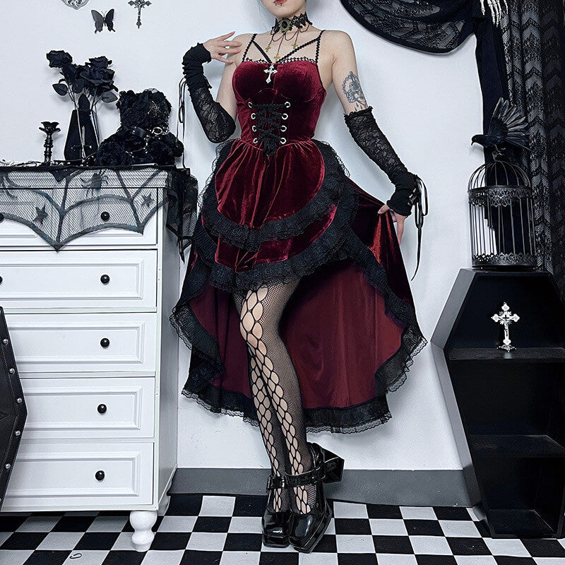 Halter gothic layered dress