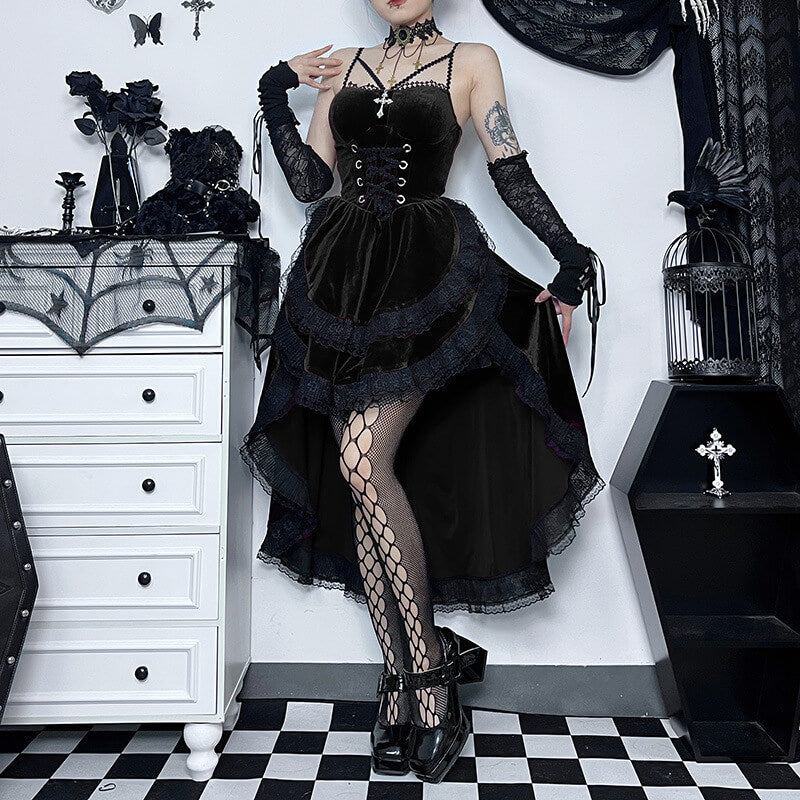 Halter gothic layered dress