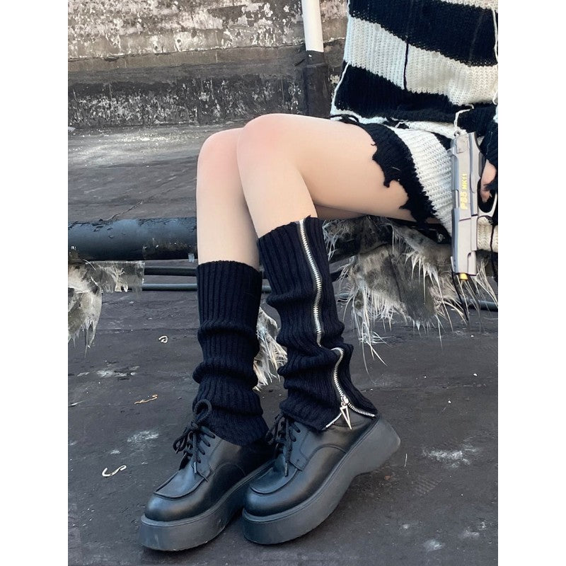 Harajuku punk lolita zipper leg warmer c0055