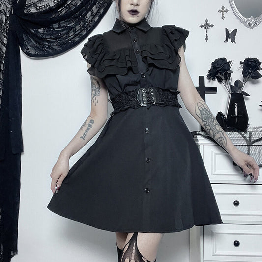 Layered aesthetic goth dress