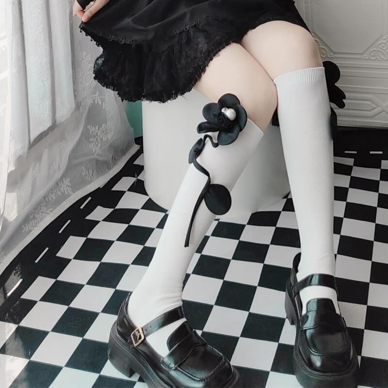 Lolita girl aesthetic flower stockings c0126