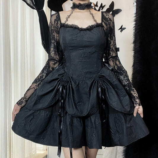 Lolita goth aesthetic lace fairy dress ah0135