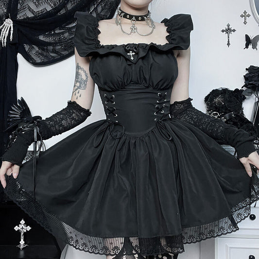 Off-shoulder gothic lolita dress