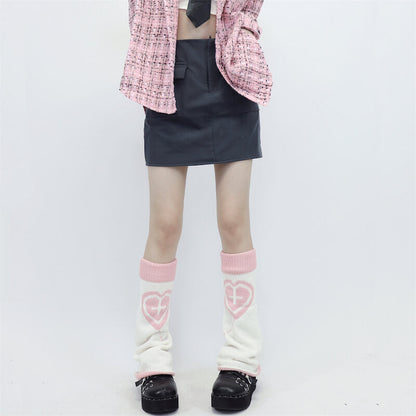 Pastel y2k hearts leg warmers c0121