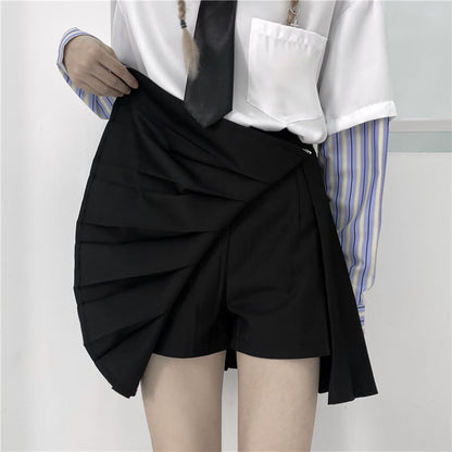[Plus size] Alternative slit pleated A-line pant skirt dm0013