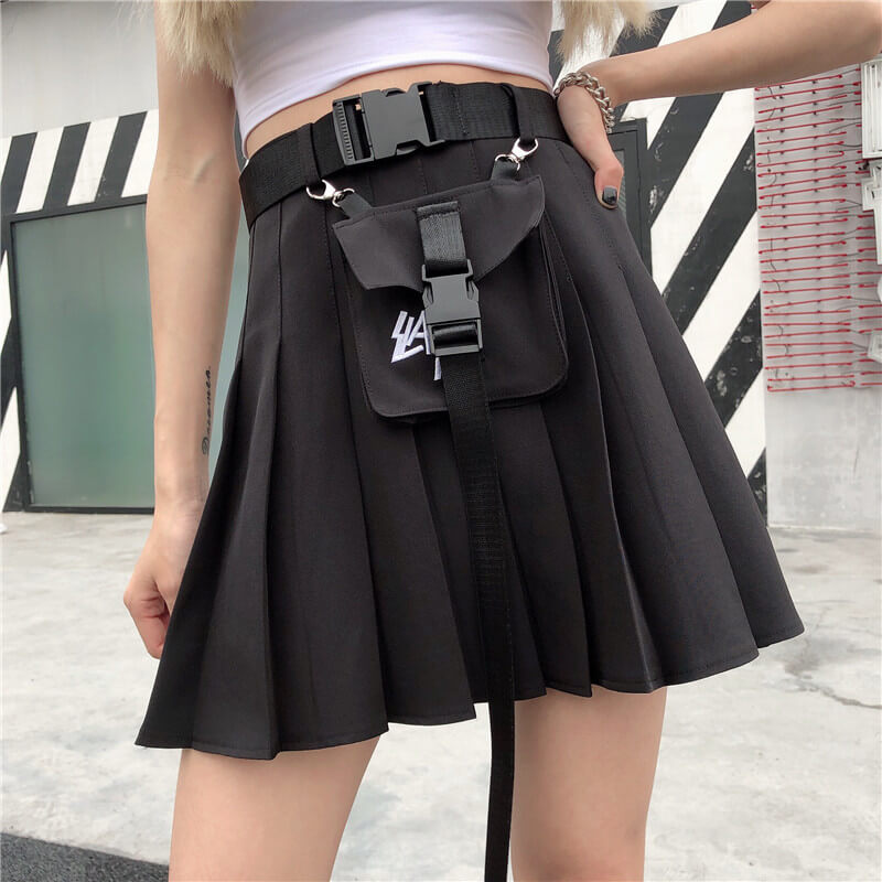 [Plus size] Goth punk pocket skirt dm0010