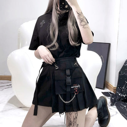 [Plus size] Harajuku goth cool girl pant-skirt C00231