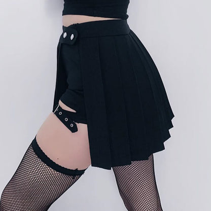 [Plus size] Punk gothic asymmetry pant skirt C00349