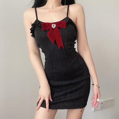 Pompon bow fitted dress 2 pieces om0097