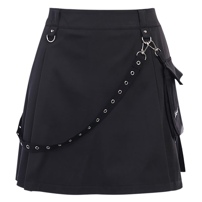 Punk girl pocket chain belt skirt ah0024