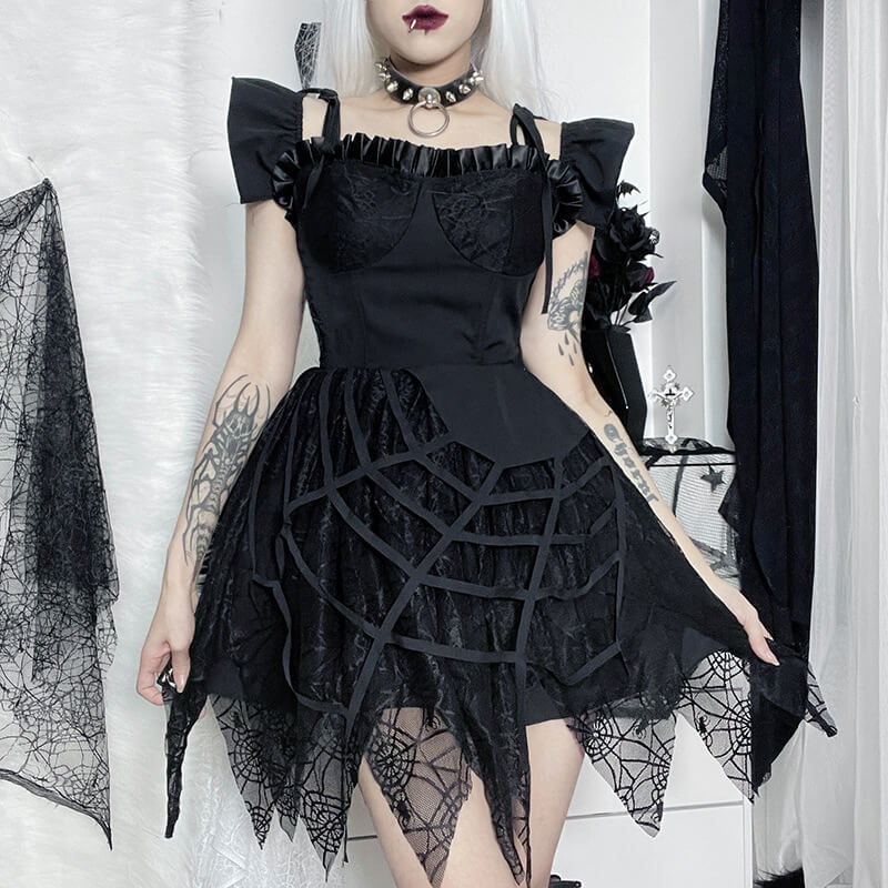 Punk girl in dark dress ah0184