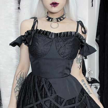 Punk girl in dark dress ah0184