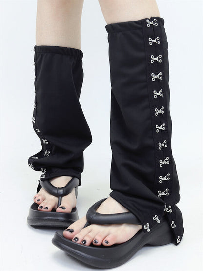 Punk lolita metal buckles leg warmers c0072