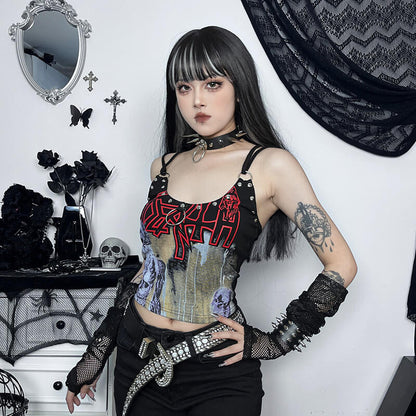 Punk rivet dark camisole