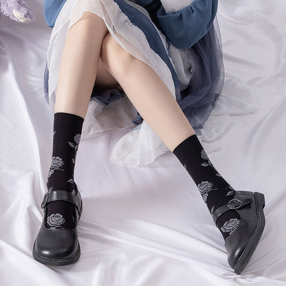 Rose girl harajuku lolita short stockings c0012