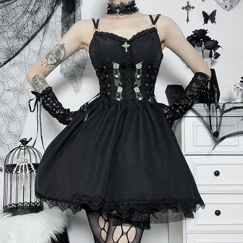 Rose lolita suspender dress