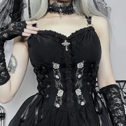 Rose lolita suspender dress