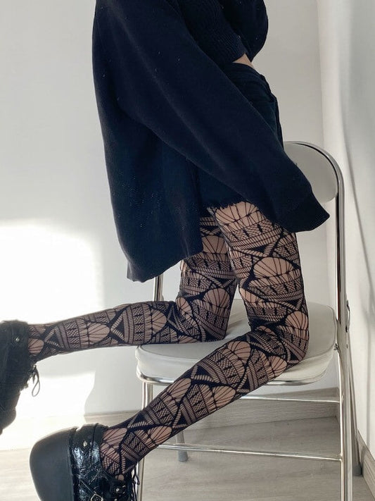 Sexy geometry hollow-out tights c0104