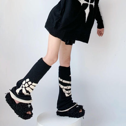 Skeleton darkness leg warmers c0171