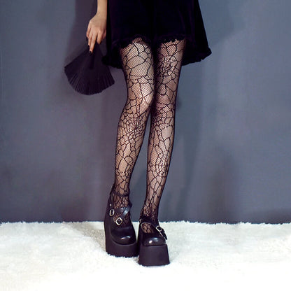 Spider web goth tights c0148