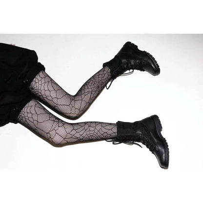 Spider web goth tights c0148