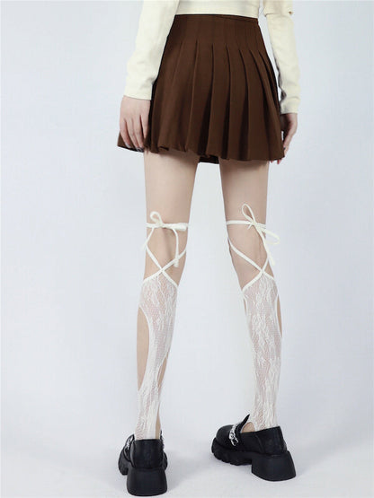 Sweet chill lace ribbon lace stockings c0078