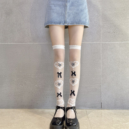 Sweet lolita hearts stockings c0152