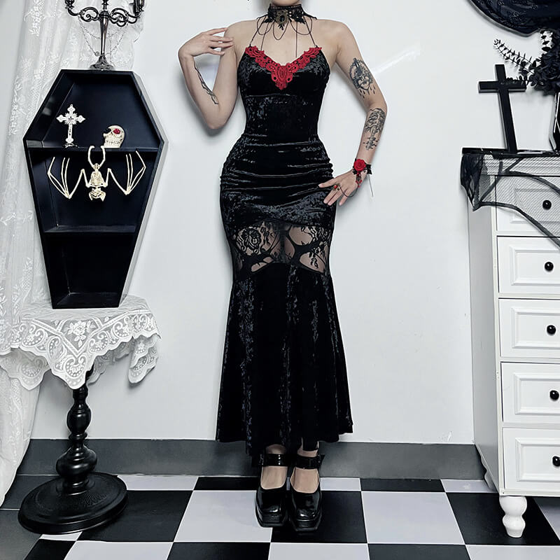 Vampire halter dress Goth dress
