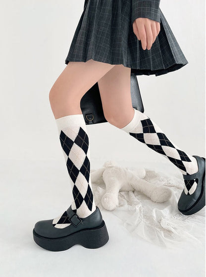 Vintage school girl diamond stockings C0068