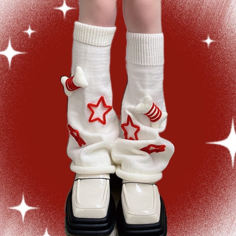 Y2K stars bone leg warmers c0111