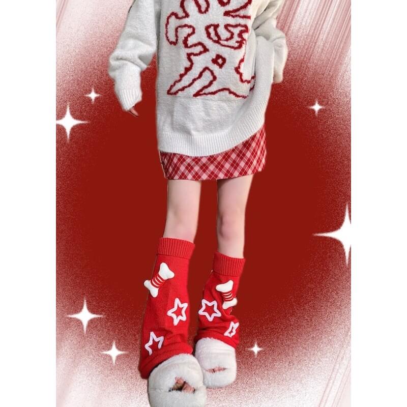 Y2K stars bone leg warmers c0111